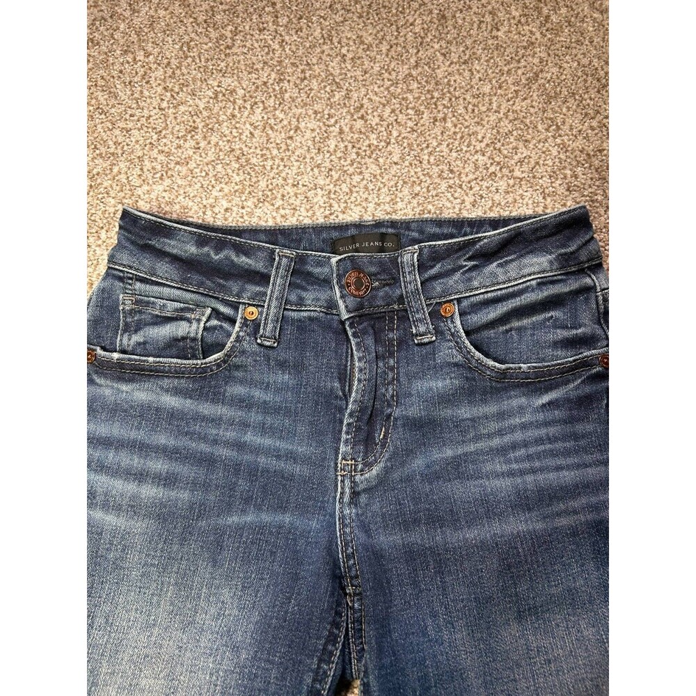 Silver Jeans Co Womens Size 24 x 23.5 Blue Suki Capri - Picture 2 of 10